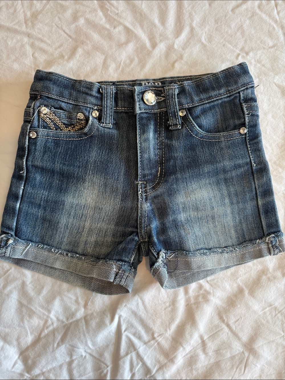 pop Girls Dark Blue Denim Shorts